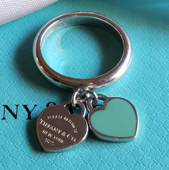Tiffany Double Heart Charm Ring 